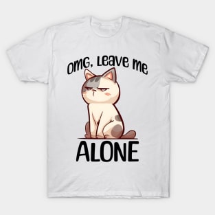 Funny introvert sarcastic grouchy cat design T-Shirt